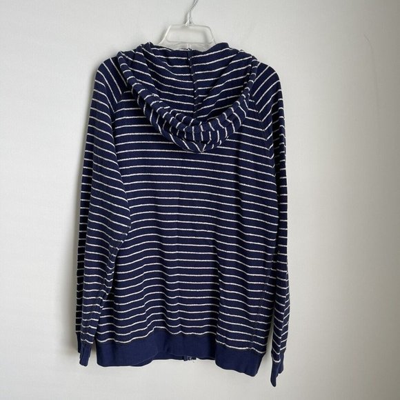 Disney Cruise Lines Blue Striped Terry Knit Full Zip Hoodie - Picture 3 of 8